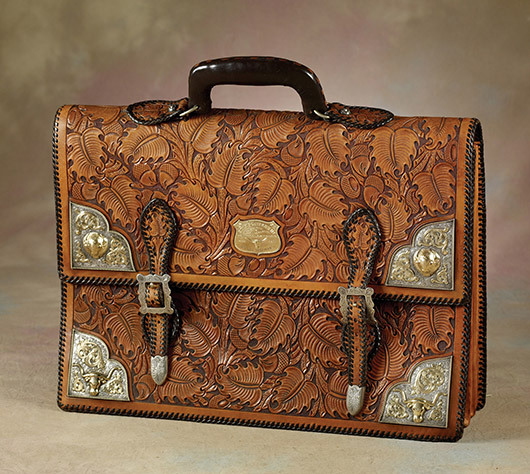 Larry Hagman Bohlin briefcase sold for $20,060. High Noon Western Americana image.