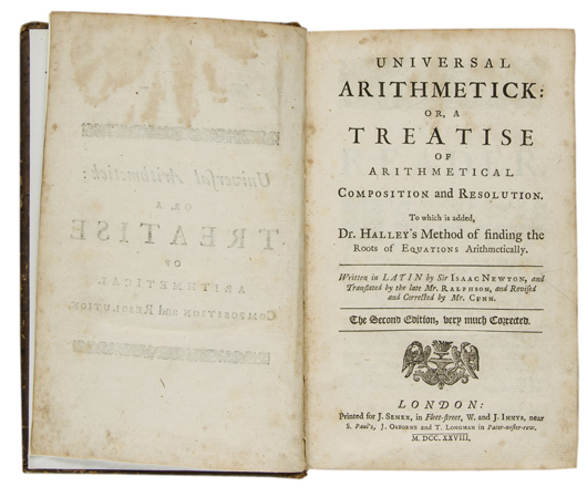 Isaac Neton's 'Universal Arithmetick.'  Dreweatts & Bloomsbury Auctions image.