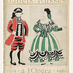 The cover of this program book for the 1919-1920 Ballets Russes production of 'Le Tricorne' shows two of Picasso's (Spanish, 1881-1973) costume designs. Fair use of a low-resolution image to show the particular artistic technique Picasso used in creating art for 'Le Tricorne.' Image obtained through Wikipedia, original source: National Gallery of Australia.