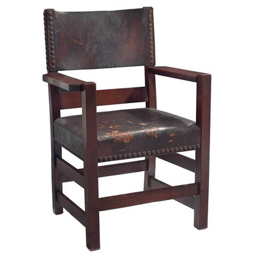 Gustav Stickley armchair, model 2639. Image courtesy of LiveAuctioneers.com and Treadway Gallery.