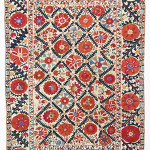Bukhara Suzani, Uzbekistan, early 19th century, silk on cotton, excellent condition. Size: 92