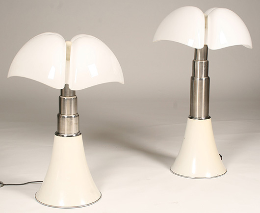 Pair of Martinelli Luce Pipistrello adjustable lamps. Kamelot Auctions image.