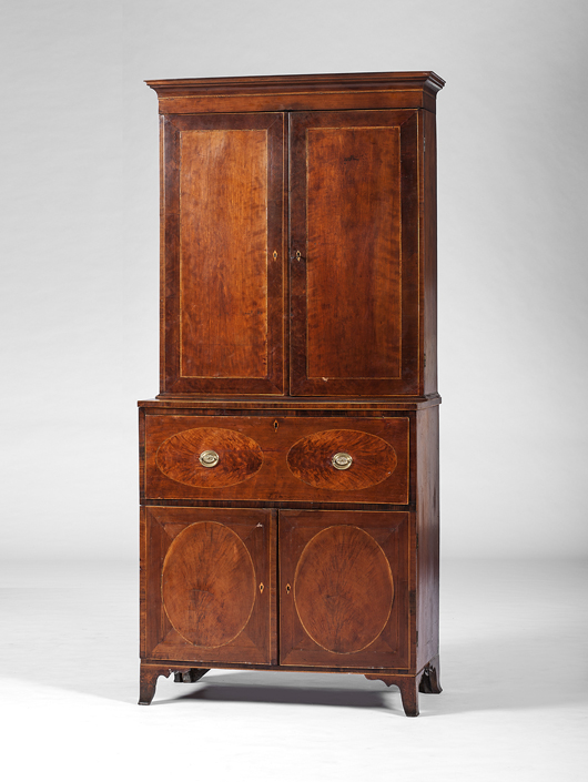Secretary bookcase with MESD label. Price realized: $12,000. Cowan's Auctions Inc. image.