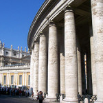 St. Peter's Square colonnades. Image by MarkusMark. This file is licensed under the Creative Commons Attribution-Share Alike 3.0 Unported license.