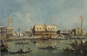 Francesco Guardi (1712-1793), 'Venice, the Bacino di San Marco with the Piazzetta and the Doge‟s Palace,' oil on canvas, 27 3⁄8 x 40 1⁄8 inches (69.5 x 102 cm). Estimate: £8-10 million/ $13-16.5 million / €9.5-12 million. Copyright Christie’s Images Limited 2014.