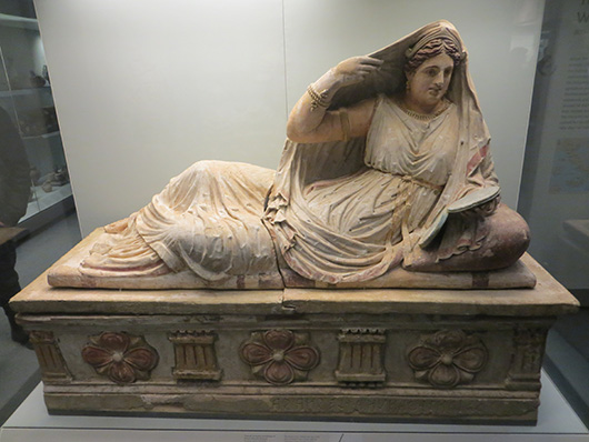 An Etruscan sarcophagus in the British Museum, not the lid seized in New York City. Image by Jononmac46. This file is licensed under the Creative Commons Attribution-share Alike 3.0 Unported license.