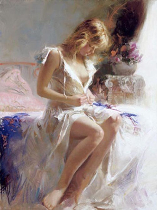 Pino Daeni, hand-signed giclee on canvas, edition of 500, 16 x 12in. Est. $1,750-$2,300. U.S. Auction Gallery image.