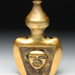 Lot 103B: Important quimbaya poporo gold vessel, 150 grams, circa A.D. 400-700. Estimate: $22,000-$25,000. Artemis Gallery LIVE image.