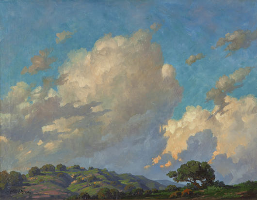 This cloud study by Paul Grimm could easily surpass its conservative estimate of $7,000-$9,000. John Moran Auctioneers image.