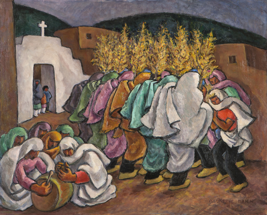 Katharine Skeele’s ‘Aspen Dance’ is a rare offering sure to attract multiple bidders. It’s estimated at $10,000-$15,000. John Moran Auctioneers image.