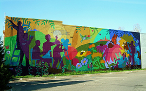 Dave Loewenstein, 'Pollinators,' mural at Lawrence Farmers Market, 830 New Hampshire, Lawrence, Kan. Image by Dave Loewenstein, courtesy of MuralLocator.org.