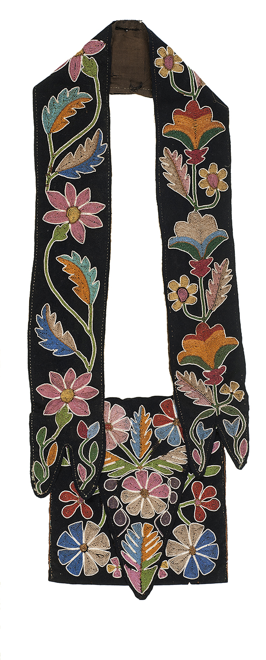 Cherokee bandolier bag collected by Michael Francis, Esq. (1801-1860). Estimate: $40,000-$60,000. Cowan's Auctions Inc.