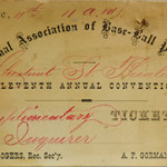 Rare ticket to 1867 baseball convention. Saco River Auction image.