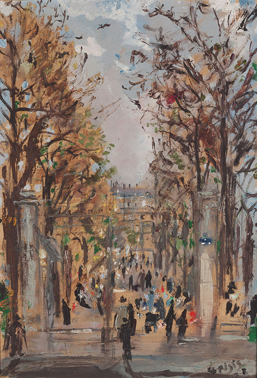 Filippo de Pisis, ‘Jardin du Luxembourg,’ 1933. Courtesy Minerva Auctions, Rome.