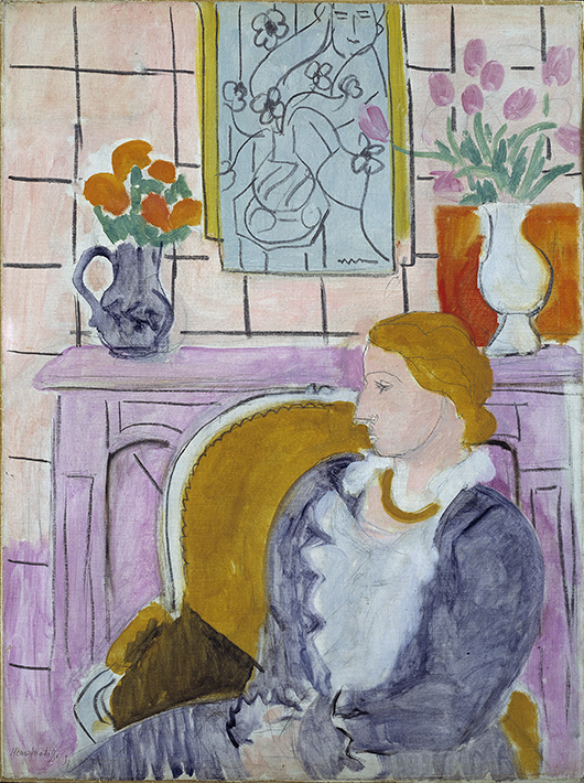 Henri Matisse's 'Woman in Blue in Front of a Fireplace,' 1937. Image courtesy of Henie Onstad Kunstenter.