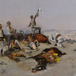 Charles M. Russell's 'Offering a Truce (Bested)' sells for $1.25 million. C.M. Russell Museum image.