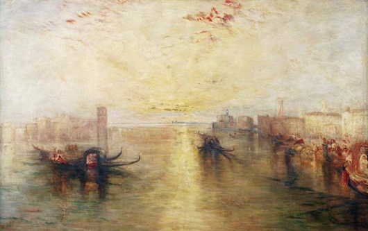 'St. Benedetto looking towards Fusina,' after Joseph Mallord William Turner, oil on canvas. Image courtesy of LiveAuctioneers.com Archive and Dreweatts & Bloomsbury Auctions.