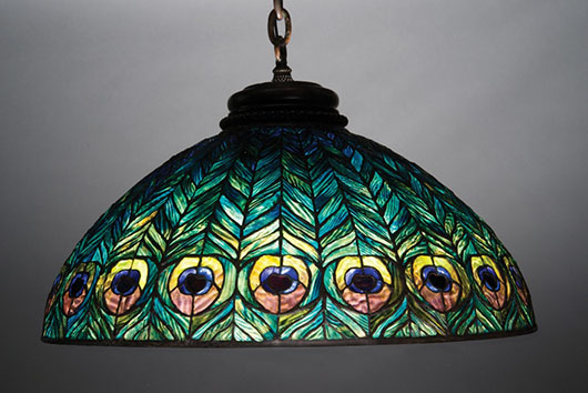 Tiffany Studios Peacock chandelier. Estimate: $250,000-$300,000. Michaan's Auctions image.