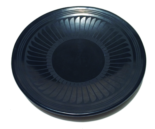 San Ildefonso blackware pottery plate by Maria & Santana, made circa 1960s. Price realized: $2,588. Allard Auctions Inc. image. 