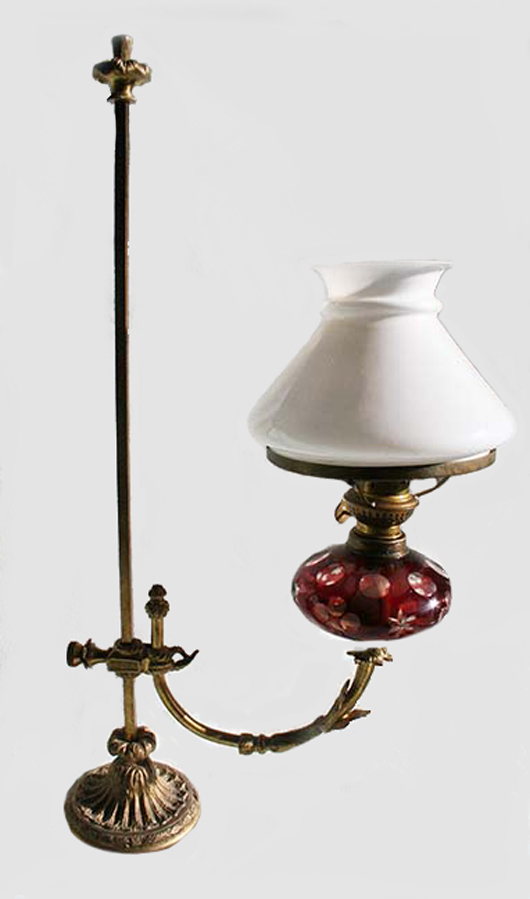 Tiffany & Co student lamp 1865-1870. Sanford & Son Auction image.