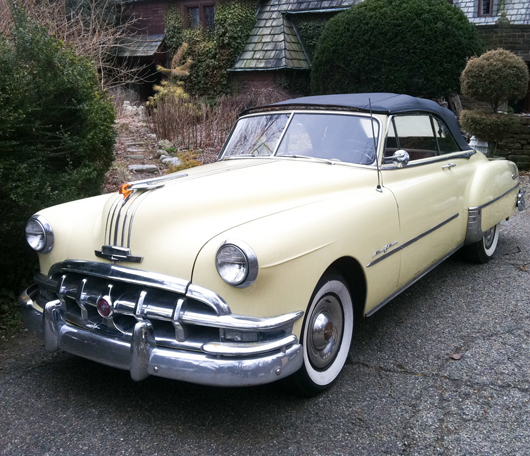 1950 Pontiac Chieftain convertible, in original condition, serial #W8TH9008, automatic transmission, running, overall fair condition. Estimate: $10,000-$15,000. Material Culture image.