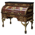 French ormolu mounted cylinder roll-top desk from the office of Justice Leroy Gilbert Denman. Est. $4,000-$6,000. Austin Auction Gallery image