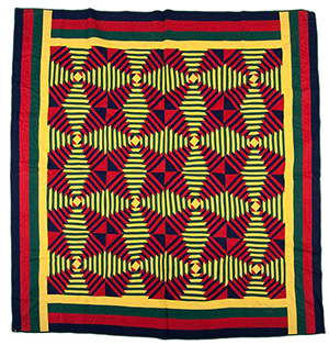 Mennonite Windmill Log Cabin quilt, circa 1890. Image courtesy of LiveAuctioneers.com Archive and Cowan's Auctions Inc.