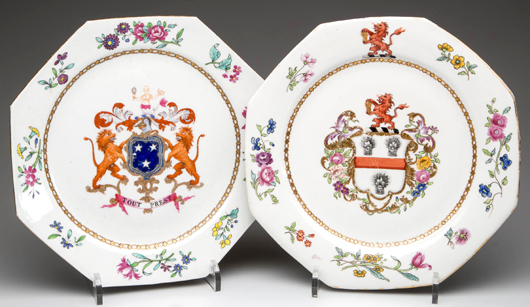 Spode Chinese Export-style porcelain plates. Jeffrey S. Evans & Associates image.