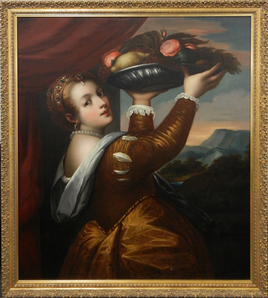 Continental school oil-on-canvas painting. Stephenson’s image