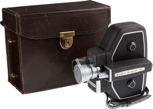 Bell & Howell 240 model 16mm movie camera, circa 1957, used by Orson Welles in 1962 to film his documentary 'The Land of Don Quixote.' Heritage Auctions image.