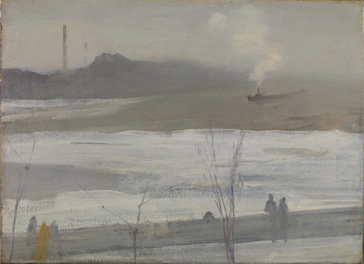 'Chelsea in Ice,' James McNeill Whistler (American, 1860—1861), Oil on canvas, 1864, H x W: 18 x 24 cm (7 1/16 x 9 7/16 in), Colby College Museum of Art, The Lunder Collection