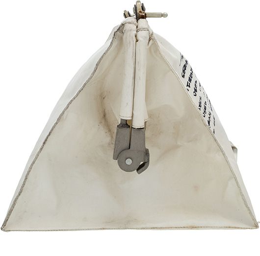 Apollo 12 lunar module flown Beta Cloth temporary stowage bag directly from the personal collection of mission lunar module pilot Alan Bean, certified and signed. Estimate: $20,000-$30,000. Heritage Auctions image.