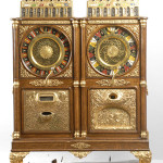 Caille double-upright slot machine combining 5-cent Centaur and 25-cent Big Six models, $90,000. Morphy Auctions image