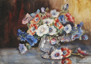 Marion L. Broom (1878-1962), ‘Anenomes,’ watercolor, 16 x 22 inches. Estimate: £300-£500. Dreweatts & Bloomsbury Auctions.