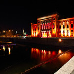 National library of Bosnia-Herzegovina at night. Image by Natalino7. This file is licensed under the Creative Commons Attribution-Share Alike 3.0 Unported license.
