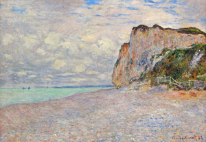 Monet's 'Cliffs Near Dieppe,' which was recoverd in Marseille, France. Image courtesy of Wikipaintings.org.