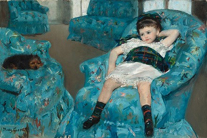 Mary Cassatt, 'Little Girl in a Blue Armchair,' 1878, oil on canvas. National Gallery of Art, Washington. Collection of Mr. and Mrs. Paul Mellon.