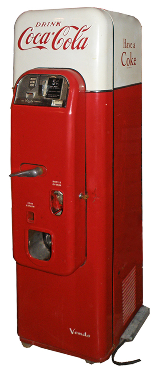 All original, unrestored and working Vendo 44 Coca-Cola machine. Mosby & Co. image