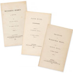 A collection of first edition novels by the Bronte sisters, including Wuthering Heights, Jane Eyre and The Tenant of Wildfell Hall. Price realized: £111,600 ($188,085). Dreweatts & Bloomsbury Auctions image.