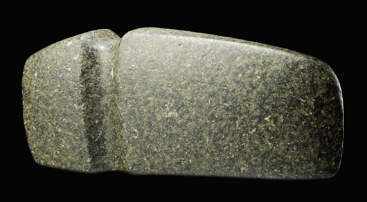 Nebo axe, speckled granite, Middle Archaic period, 7500-4000 B.P., Louis County, Iowa, $11,400. Morphy Auctions image