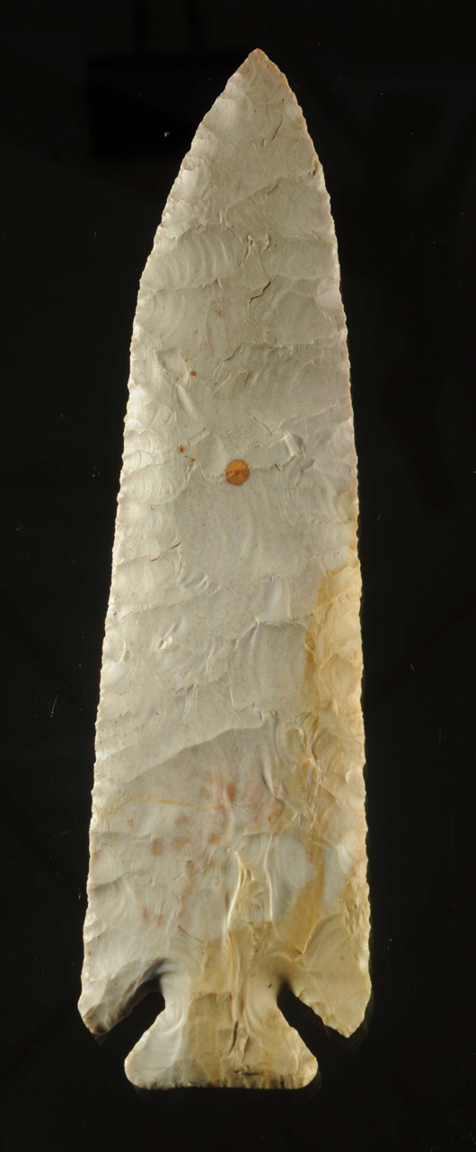 Earl Townsend’s monumental 7in Corner Notch Blade, Archaic, 7500-4000 B.P., Missouri origin, $64,800. Morphy Auctions image