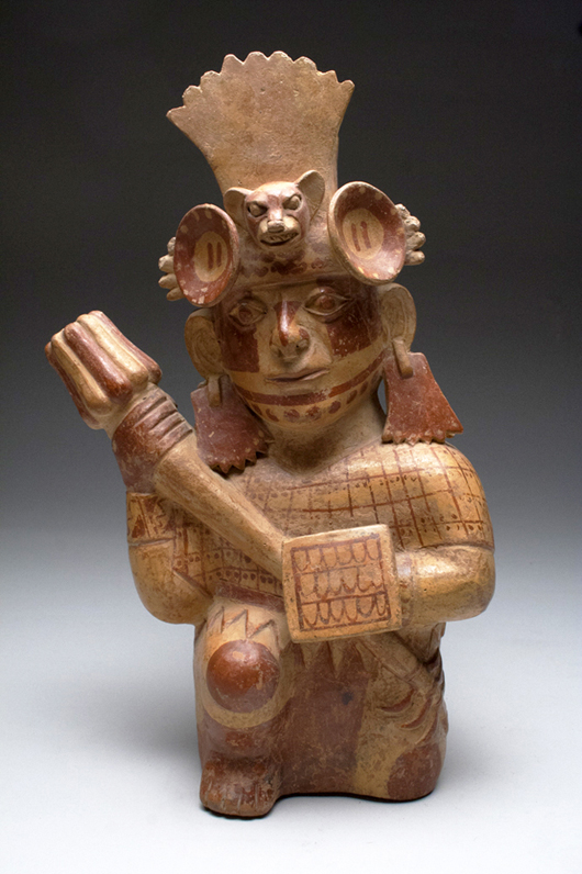 Moche Janus-headed warrior, ex collection of Hollywood director, Pre-Columbian, circa 600 CE. Est. $20,000-$30,000. Image: Artemis Gallery LIVE
