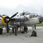 The Yankee Air Museum's Yankee Warrior, one of only two B-25C/D Mitchell aircraft still flying today. Image by Dustin M. Ramsey, courtesy of Wikimedia Commons.