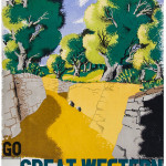 Edward McKnight Kauffer (1890-1954), ‘Go Great Western to Devon,’ GWR, lithograph in colors, 39 x 24 inches, 1932. Estimate: £600-£800 ($1,005-$1,340). Dreweatts & Bloomsbury Auctions image.