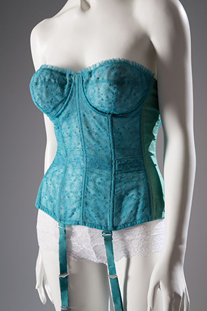 Warner’s Corselet, embroidered nylon net, elastic, circa 1960, Merry Widow line, USA. The Museum at FIT. Gift of Mrs. Sally Iselin