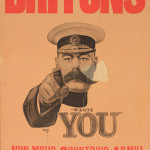 ‘Britons (Lord Kitchener) Wants You,’ original poster printed by Victoria House Printing Co., circa 1914, 75 x 51 cm. Considered to be the Holy Grail of historic British posters, this poster is being offered at auction for the first time since 1983. Estimate: £10,000-15,000. Onslows image.