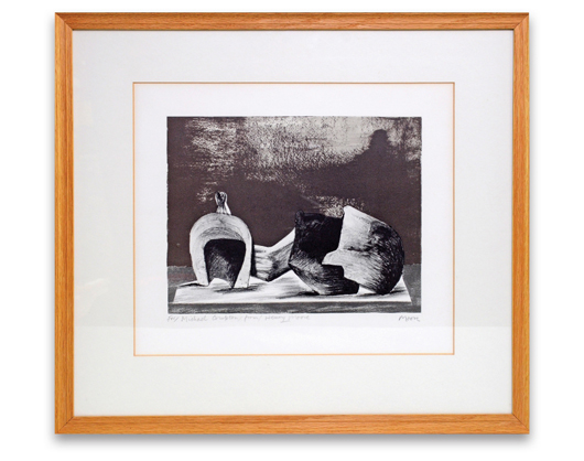 Henry Moore, British (1898-1986), reclining figure, print, £600-1,000. Estimate: Ewbank’s image.