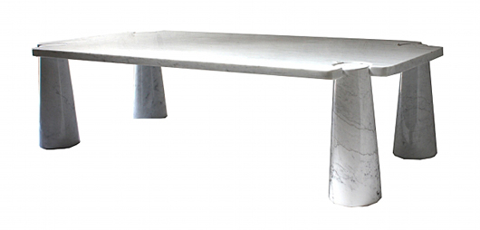 Angelo Mangiarotti, Eros series coffee table for Skipper, white marble. Estimate: 5,000-6,000 euros ($6,773-$8,128). Nova Ars Auction image.