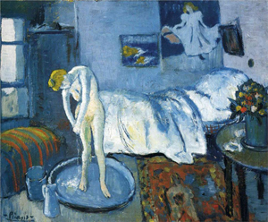 Picasso's 'The Blue Room' (1901). This artwork may be protected by copyright. It is posted on the site in accordance with fair use principles. WikiArt.org.