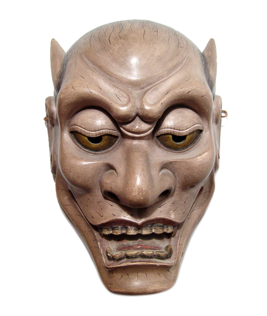 Japanese Noh mask of Hanna, the Ghost of Jealous Women. Ancient Resource image.